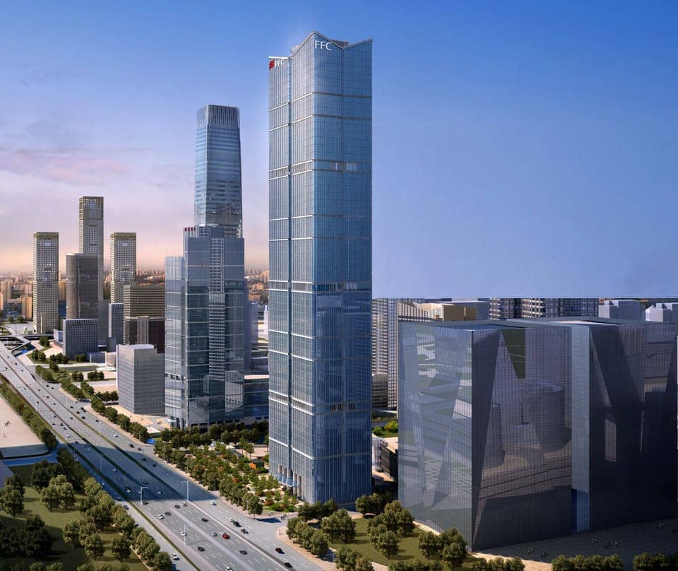 Modern high-rise office district in China